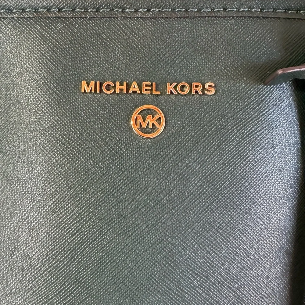 MICHAEL KORS Large Hunter Green Saffiano Leather Shoulder Tote Bag